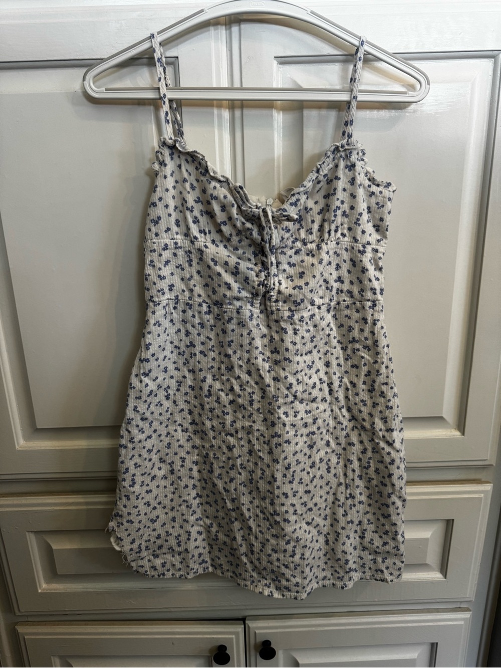 Cotton On Cream Slip Dress with Blue Floral Print